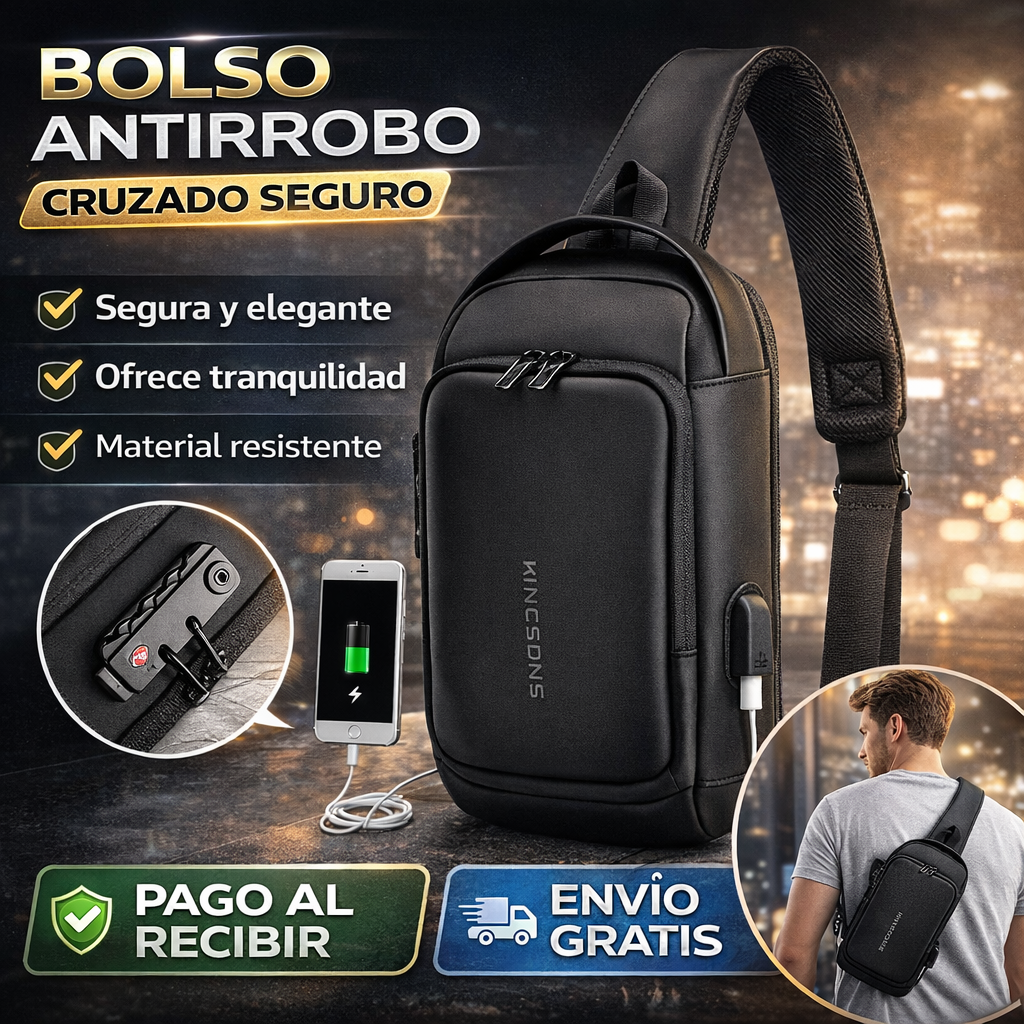 🔒 BOLSO ANTIRROBO CRUZADO SEGURO - REBAJAS 2026🔥