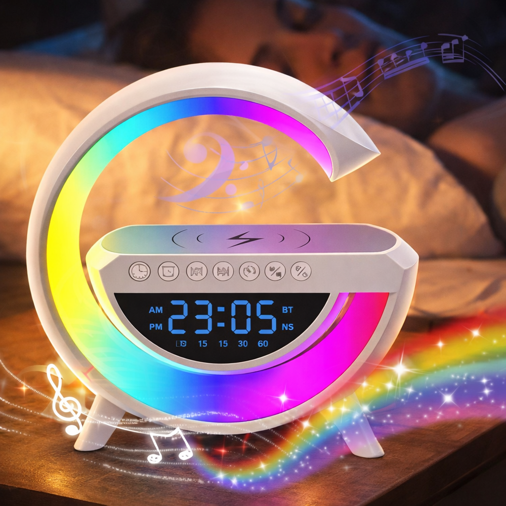 🔊 ALTOVOZ BLUETOOTH G - CARGADOR INALÁMBRICO + LÁMPARA LED + RELOJ DESPERTADOR - REBAJAS 2026 🔥