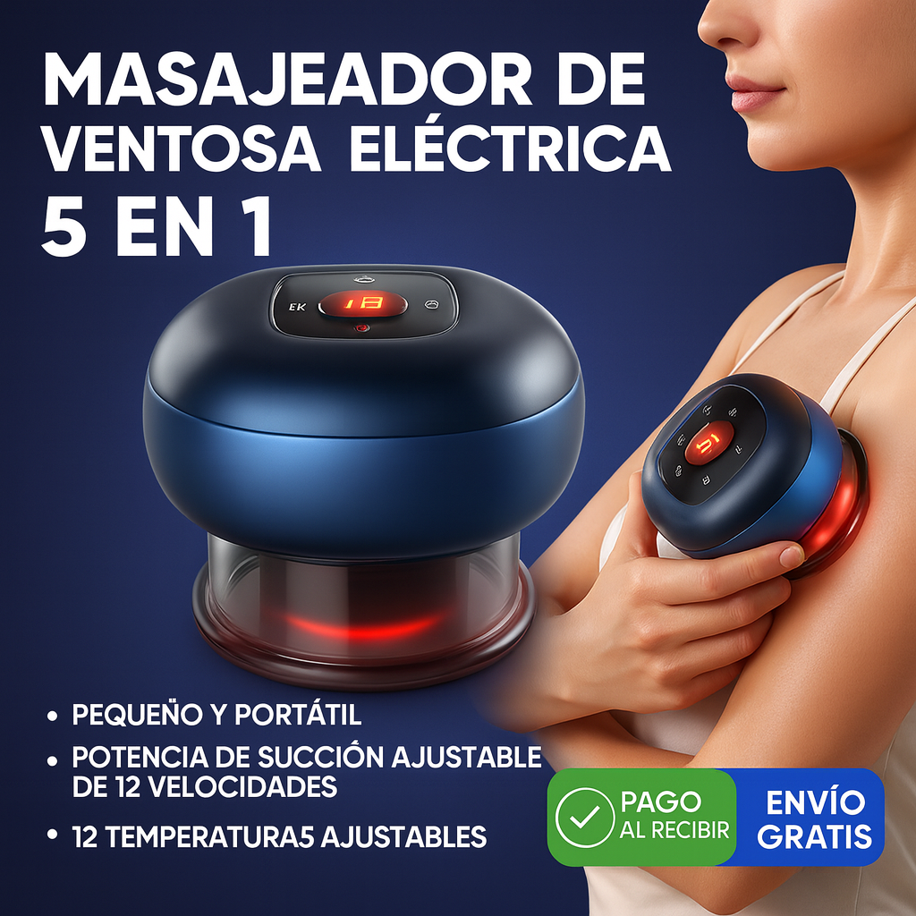 💆‍♀️MASAJEADOR DE VENTOSA ELÉCTRICA 4 EN 1 -60% DE DESCUENTO !SOLO HOY!🔥