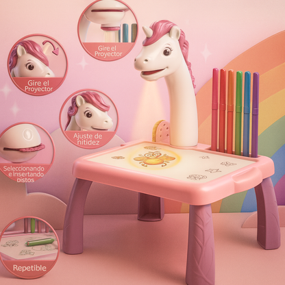 🪑ESCRITORIO DE APRENDIZAJE INFANTIL DE UNICORNIO ROSA 🖍️-60% DE DESCUENTO ¡SOLO HOY! 🔥