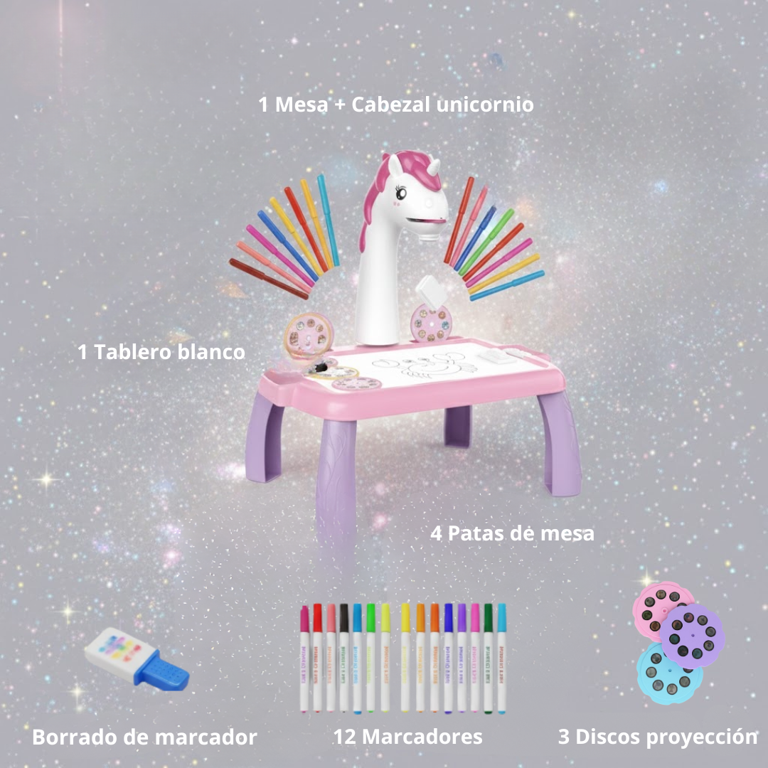 🪑ESCRITORIO DE APRENDIZAJE INFANTIL DE UNICORNIO ROSA 🖍️-60% DE DESCUENTO ¡SOLO HOY! 🔥