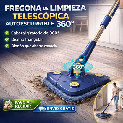 🧹FREGONA DE LIMPIEZA TELESCÓPICA AUTOESCURRIBLE 360 -60% DE DESCUENTO ¡SOLO HOY! 🔥