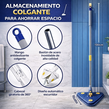 🧹FREGONA DE LIMPIEZA TELESCÓPICA AUTOESCURRIBLE 360 -60% DE DESCUENTO ¡SOLO HOY! 🔥